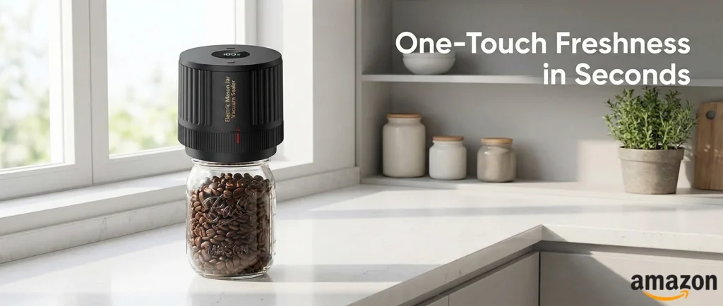 Electric Mason Jar Vacuum Sealer Kit One-Touch Freshness for Every Mason Jar