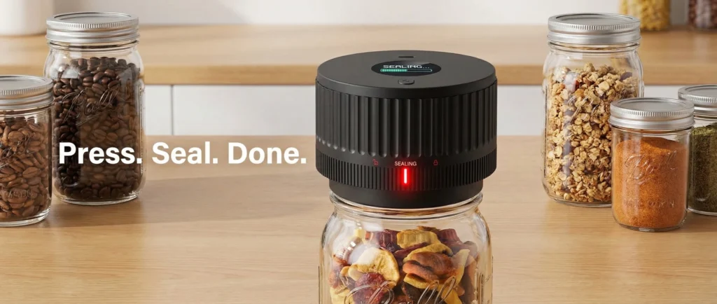 Electric Mason Jar Vacuum Sealer Kit - Press Seal Done