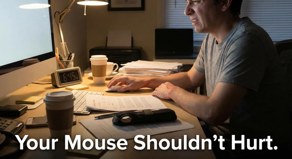 Vertical ergonomic mouse improving comfort and productivity for home and office work